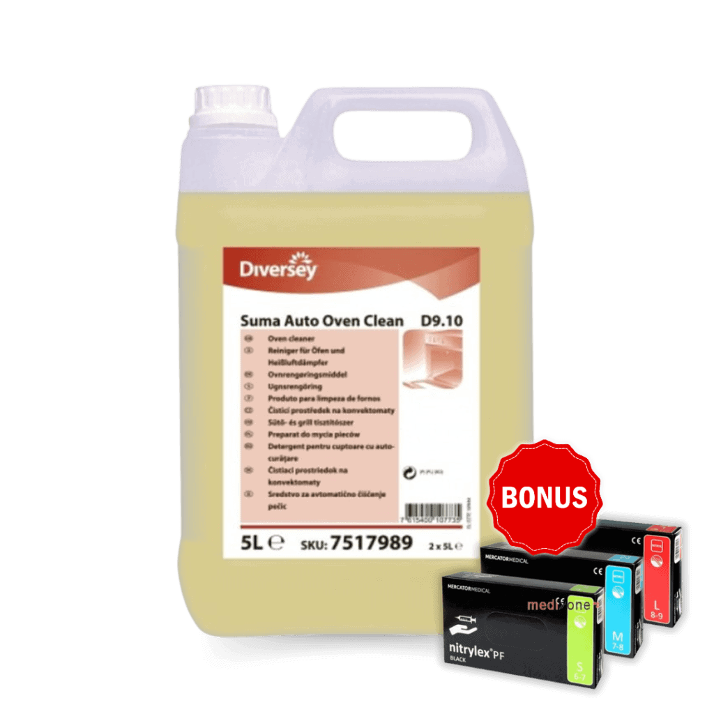 Detergent lichid Auto Oven Clean 5 L Manusi nitril negre S M L 100 buc BONUS